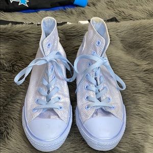 Sparkly light blue Converse